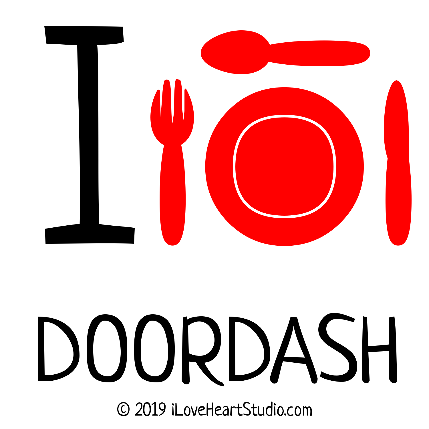 I Cutlery And Plate Doordash Design On T Shirt Poster